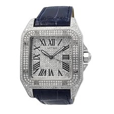 CARTIER Santos 100 XL Iced Out diamonds setting Ref. 2656 - OU1207