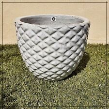 Vaso in ceramica bianco da esterno o interno vintage portavaso rotondo giardino