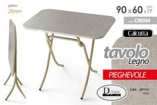 TAVOLO PIEGHEVOLE TAVOLINO SALVASPAZIO CAMERA SCRIVANIA LEGNO CREMA 90*60*h77cm