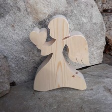 ANGELO con cuore LEGNO