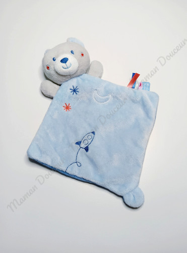 Doudou plat ours - doudou, blanc