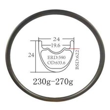 Cerchio MTB carbonio 24 mm *