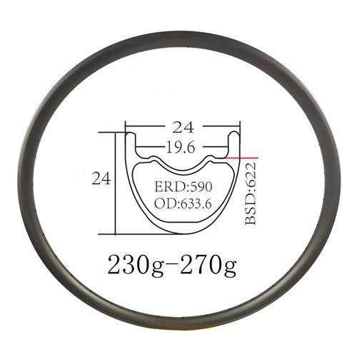Cerchio mtb carbonio - 24, mm
