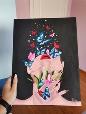 Acrilico su tela dipinto a mano - 40 x 30 cm