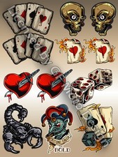 Assi picche Scorpione dadi teschio casco moto decalcomania adesivi mostro