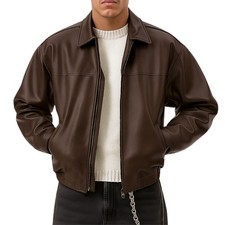 Giubbotto uomo vera pelle zip