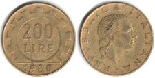Italia 200 lire, 1980
