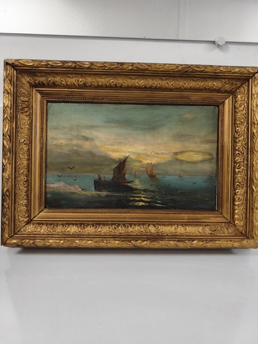 Ancien tableau marine huile