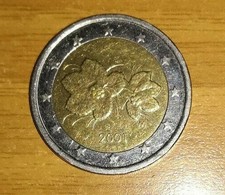 Moneta 2 Euro FINLANDIA Fiori 2001 BB Circolata