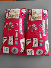 Due cuscini rettangolari rossi fantasia uccellni, cameretta dei bambini