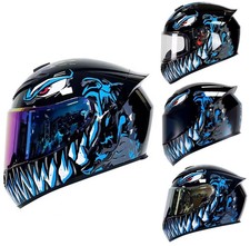 Casco Moto Integrale Retrò con Visiera Parasole | Uomo Racing