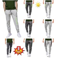 NEW PANTALONE TUTA AUTUNNALE GREY LINE FLUO POLSINI TASCHE ZIP 8 VARIANTI