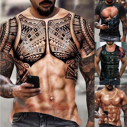 Shirt uomo stampa tatuaggio - t-shirt,