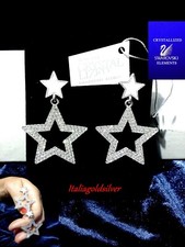 Orecchini Donna Pendenti Stella Argento Gioielli  SWAROVSKI ELEMENTS ORIGINALI 