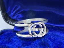 Anello Gucci Interlocking GG Ring Argento Fascia 925 Used Usato Buone Sterling