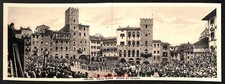 ae0176 - CARTOLINA  D'EPOCA DOPPIA - Arezzo Città - Giostra del Saracino