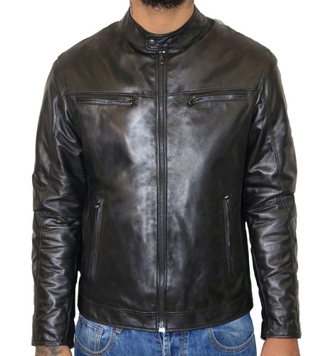 Giacca uomo vera pelle nero - vera,
