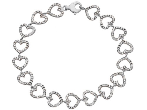Bracciale oro bianco - bracciale, rosa