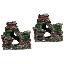  Confezione 2 Decorazioni Pesciera Piccole Rocce Acquario Grande Ornamento