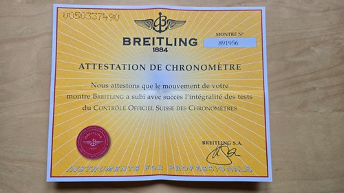Certificato cronometro