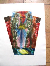 BRUNO CECCOBELLI  Pregiata INCISIONE 70x50 PUBBLICATA (dich.autenticità)