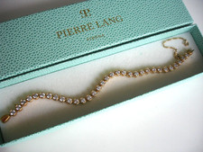 Bracciale tennis Pierre Lang 19,5 cm braccialetto sorriso oro GO zirconi IMBALLO ORIGINALE