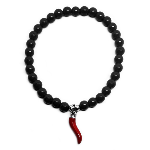 Bracciale con corno rosso - bracciale,