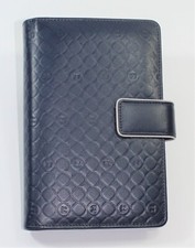Agenda Organizer medio in pelle blu Anelli slim Laccio Weekly Planner 13 x 20 cm