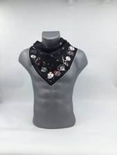 ALEXANDER MCQUEEN sciarpa foulard kefiah teschi uomo 100% seta