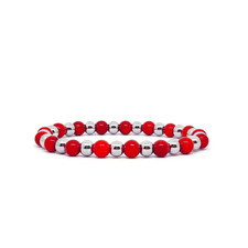 Bracciale ROSSO e ARGENTO in