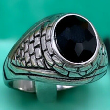 Anello uomo pietra nera di