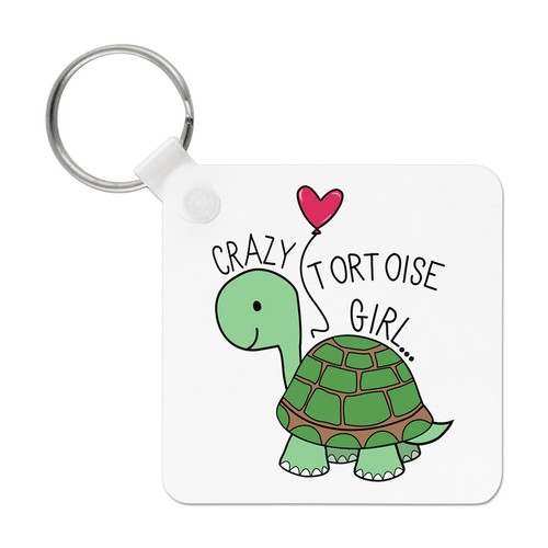 Crazy tortoise girl keyring - crazy,