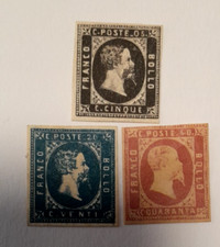 ANTICHI STATI-SARDEGNA-  1851 SERIE COMPLETA SASSONE N° 1- 3  OTTIMI MARGINI S.G