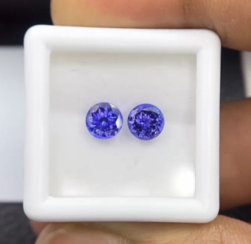 Coppia tonda tanzanite - , aaa