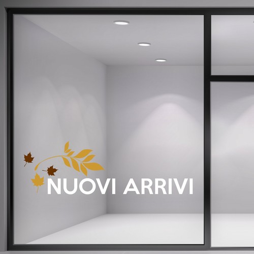 Adesivi vetrine foglie autunno - adesivi,