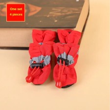 Scarpe per cani 4pcs, Scarpette per cani resistenti all'acqua, Rosse - Sped.incl