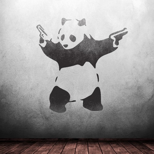 Banksy panda stencil modello - panda,