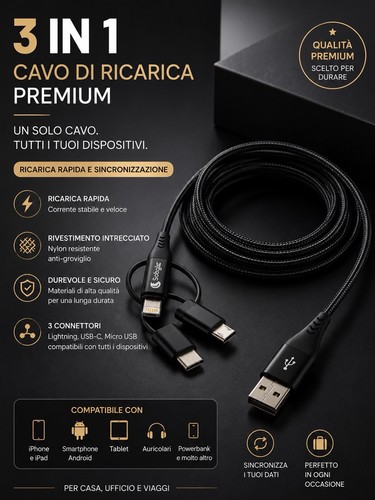Cavo usb 1 - 1, ricarica