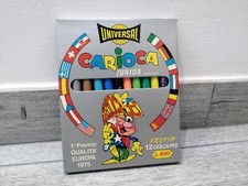 CARIOCA JUNIOR UNIVERSAL FELTIP PENNARELLI 12 COLORI ANNI 70 VINTAGE 600 LIRE