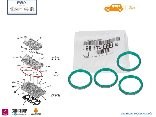 Joints injecteur couvre - 4x,