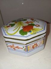 Scatolina Portagioie Ceramica Cortesi Faenza Dipinta a Mano Vintage