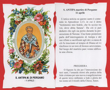 SANTINO S. ANTIPA MARTIRE DI PERGAMO SANTO DEL GIORNO 11°APRILE CON PREGHIERA