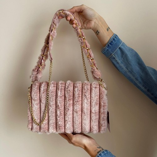Borsa peluche con - in, doppia