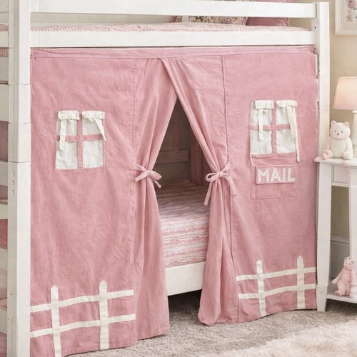 Tenda letto soppalco rosa - tenda,