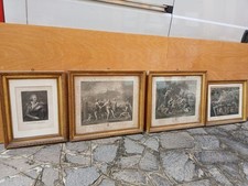 SERIE 4 STAMPE CON CORNICI DORATE - UMBERTINE PRIMI '900 - BUONO STATO