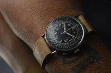 ARDATH MEN'S VINTAGE CHRONOGRAPH WITH FIXED LUGS 36MM STUNNING BLACK DIAL WATCH