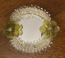 Splendido Specchio Murano in Cristallo con Dettagli Floreali - Raro e Unico -