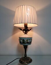 Lampada classica in ceramica metallo angelo paralume antico vintage antiquariato