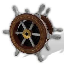 Volante della nave del timone del timone stile antico in legno nautico marittimo