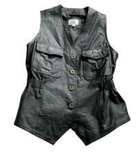 GILET JACKET donna pelle NERO